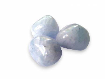 Blå kalsitt tromlet stein 2,5-3 cm
